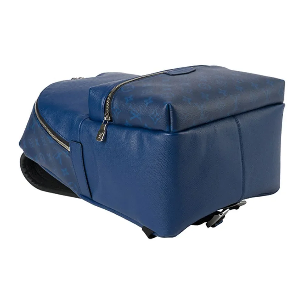 Louis Vuitton Rucksack Blue Leather Monogram Canvas